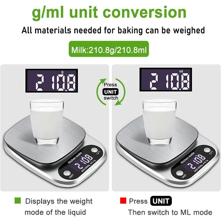 Stainless Steel High-Precision Kitchen Scale 0.1g