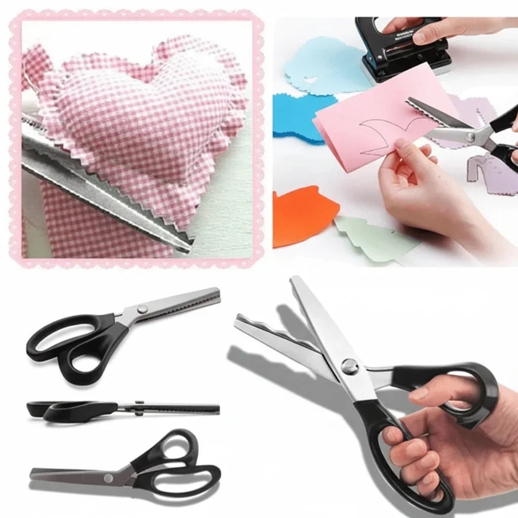 Stainless Steel Pinking Shears Fabric Scissors for Sewing and Crafts
