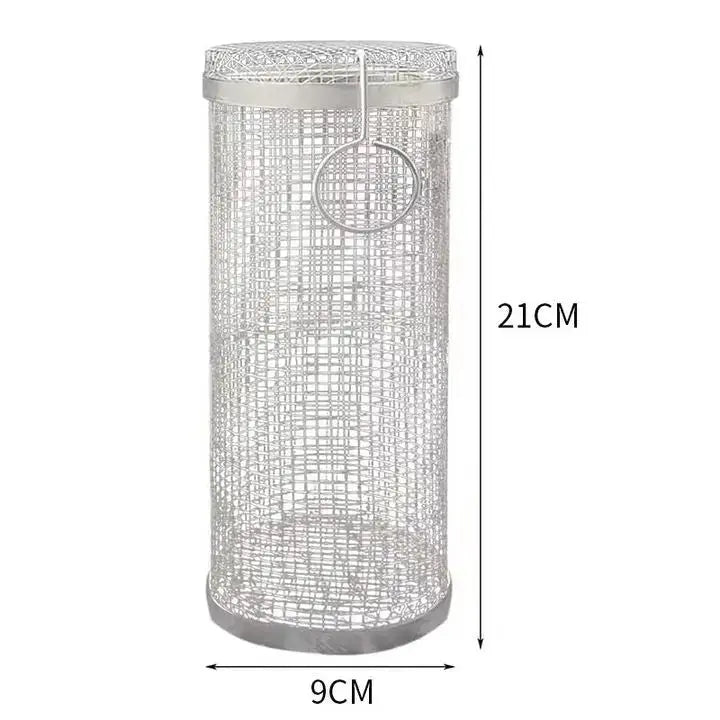 Stainless Steel Rolling Grill Basket – Safe for Small Food