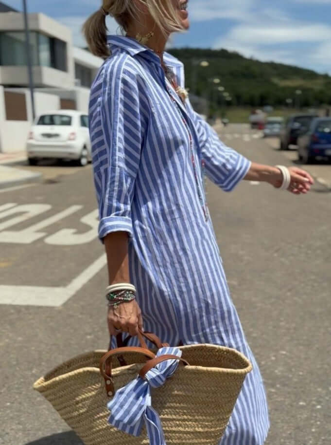 Striped Shirt Dress