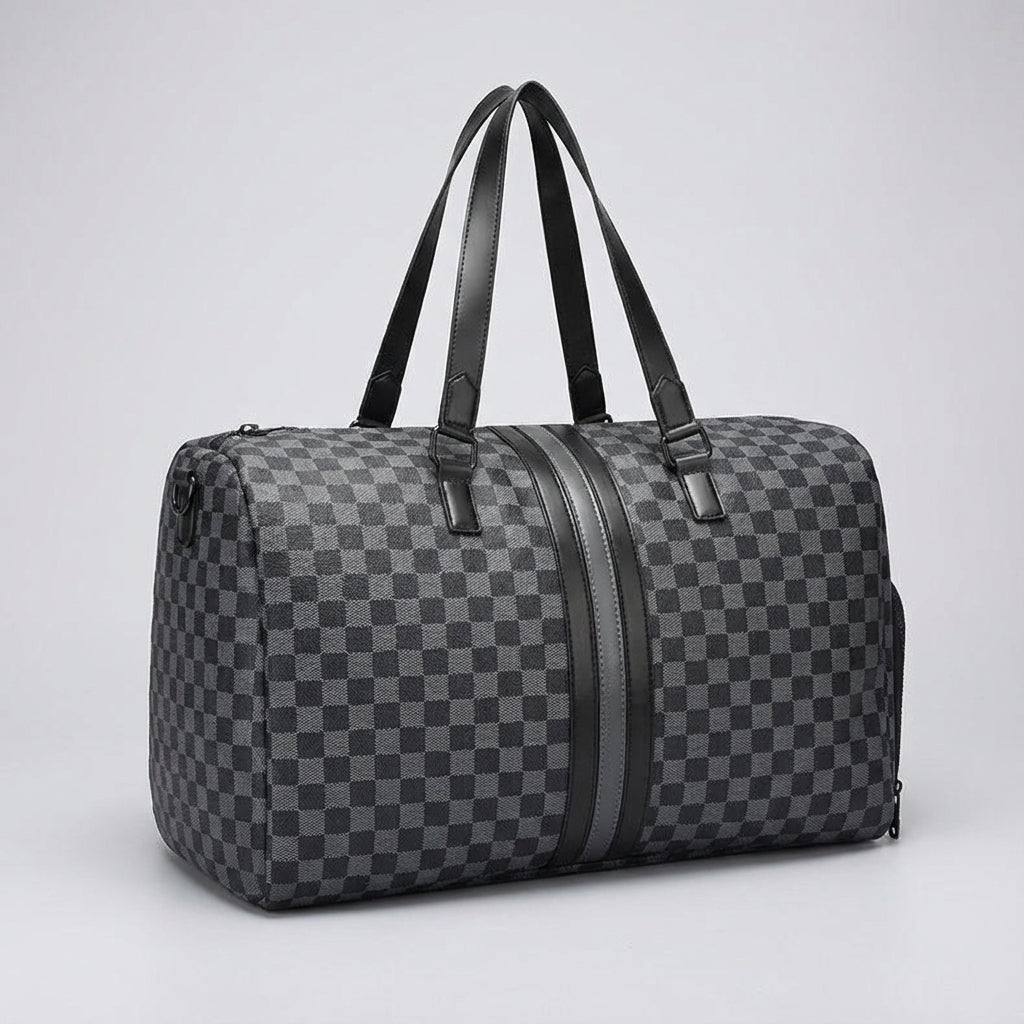Stylish Checkered Travel Bag - Spacious and Comfortable