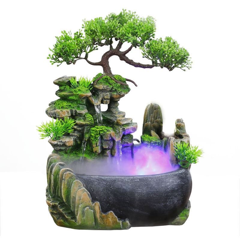 Stylish Tabletop Indoor Water Fountain with LED Lighting