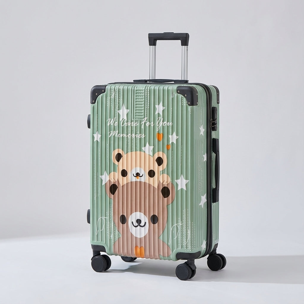 Suitcase with Eye-Catching Print - Hard Shell Protection