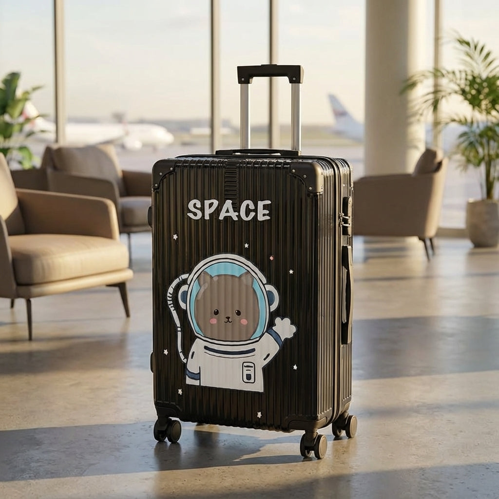 Suitcase with Eye-Catching Print - Hard Shell Protection