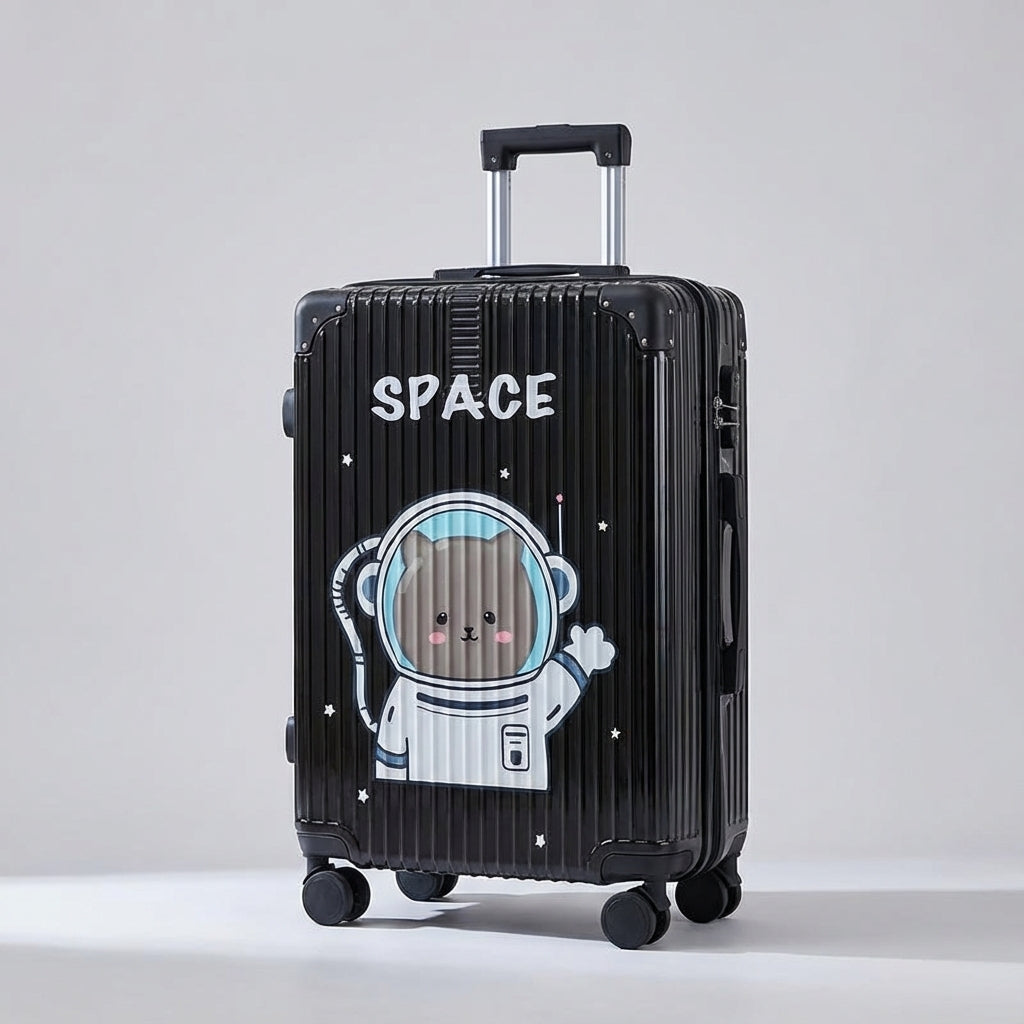 Suitcase with Eye-Catching Print - Hard Shell Protection