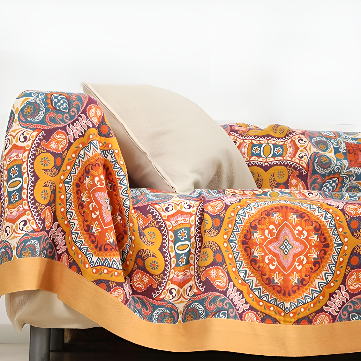 Sunrise Boho-Style Reversible Blanket