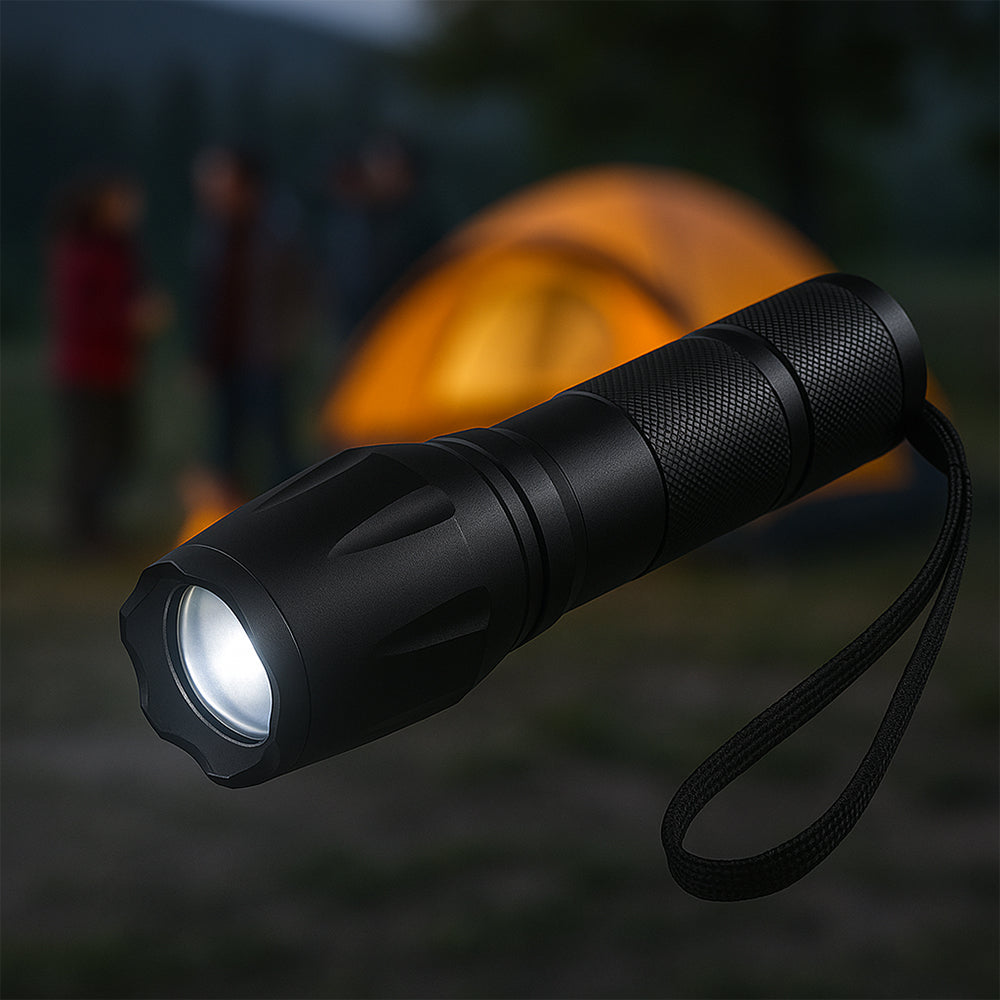 Tactical LED Zoom Flashlight (Waterproof and Shockproof) with 5 Modes