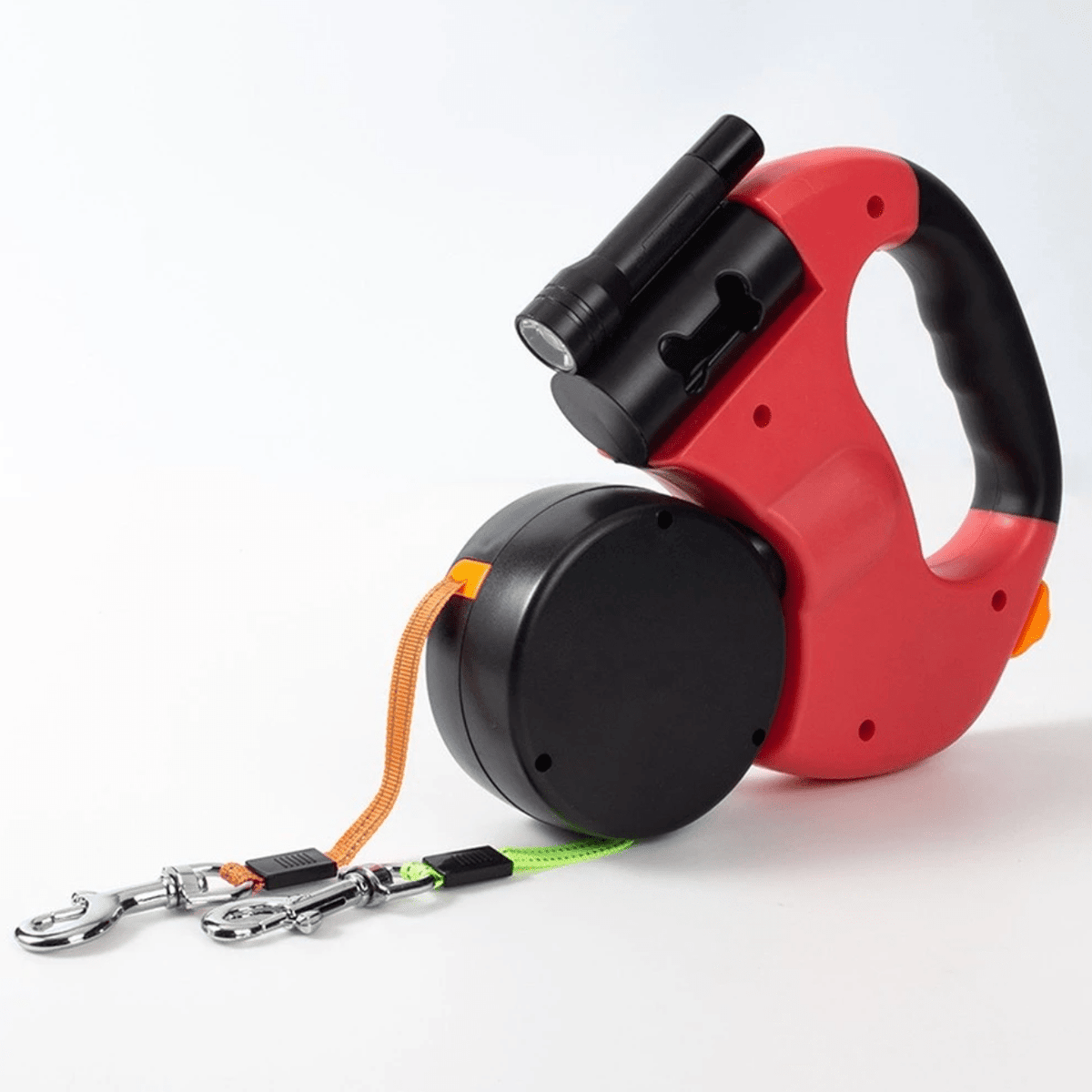 Tangle-Free Dual Dog Leash with Flashlight