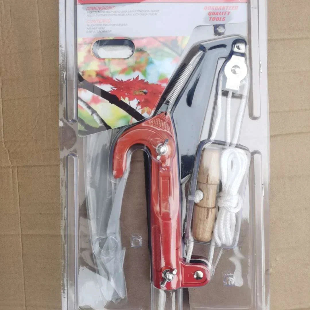Telescopic Pole Tree Pruner with Rope Pulley System and SK5 Steel Blade for Fruit Trees and High Branches