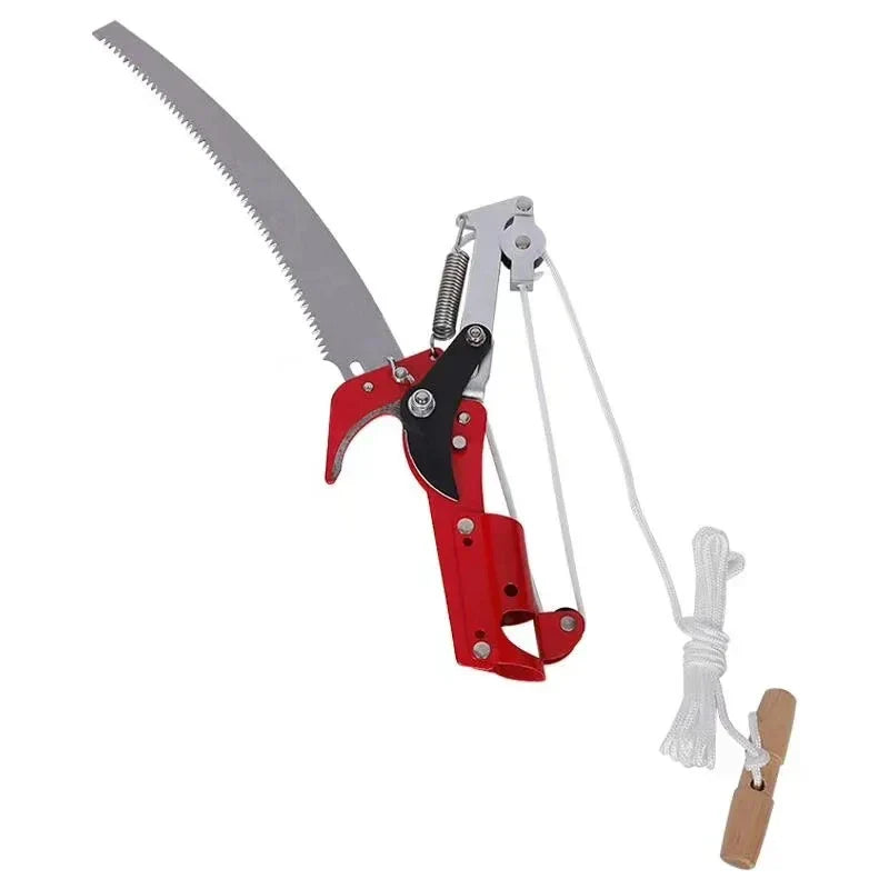 Telescopic Pole Tree Pruner with Rope Pulley System and SK5 Steel Blade for Fruit Trees and High Branches