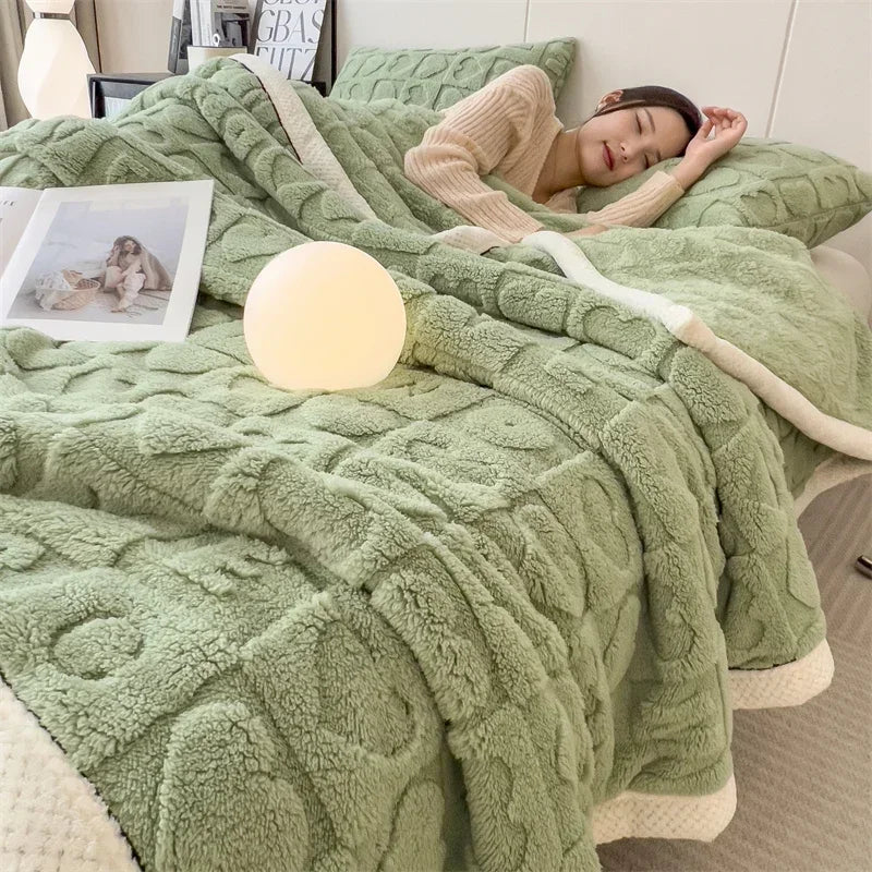 Thick Heart Fleece Blanket