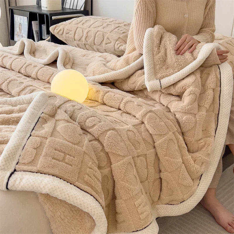 Thick Heart Fleece Blanket