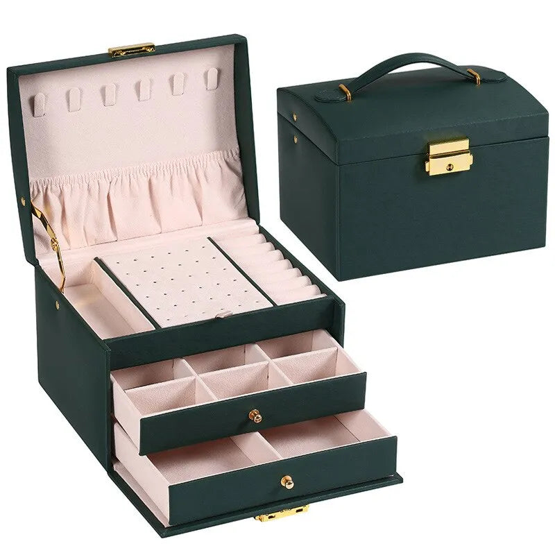 Three-Layer Jewelry Box for Organized Storage