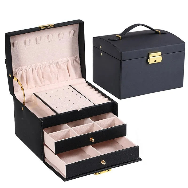 Three-Layer Jewelry Box for Organized Storage