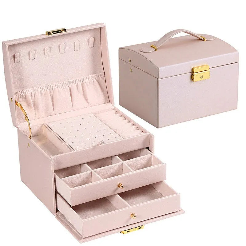 Three-Layer Jewelry Box for Organized Storage
