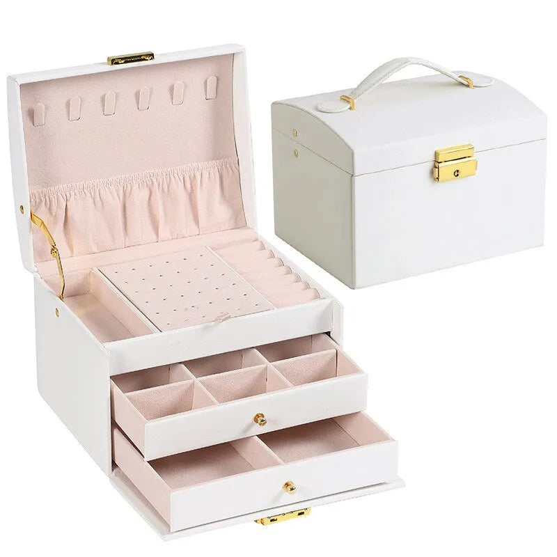 Three-Layer Jewelry Box for Organized Storage