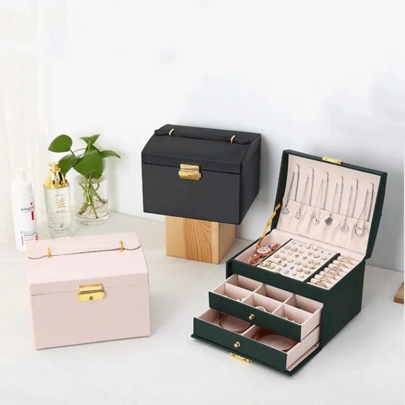 Three-Layer Jewelry Box for Organized Storage