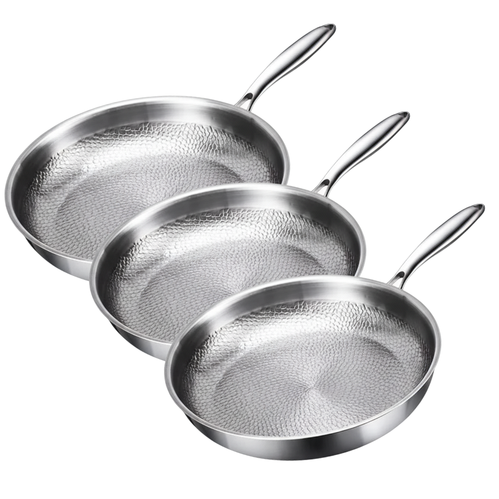 Three-Piece Titanium Induction Cookware Set for Everyday Cooking