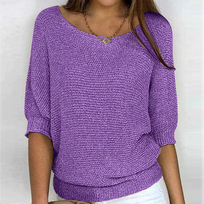 Torhild | Women's 3/4-Sleeve V-Neck Sweater