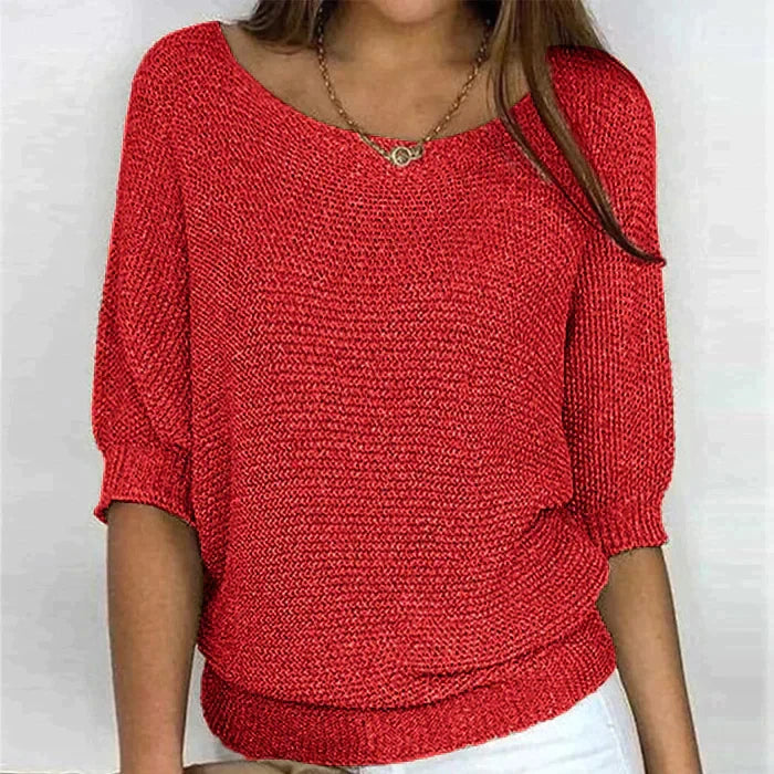 Torhild | Women's 3/4-Sleeve V-Neck Sweater
