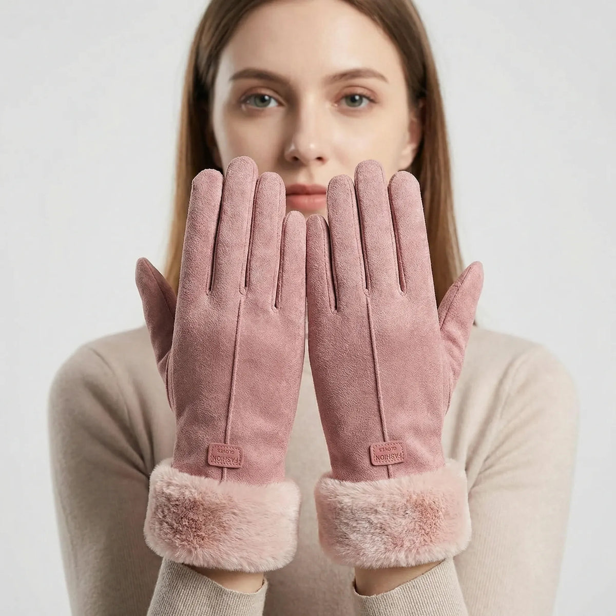 Touchscreen Winter Gloves with Plush Cuffs