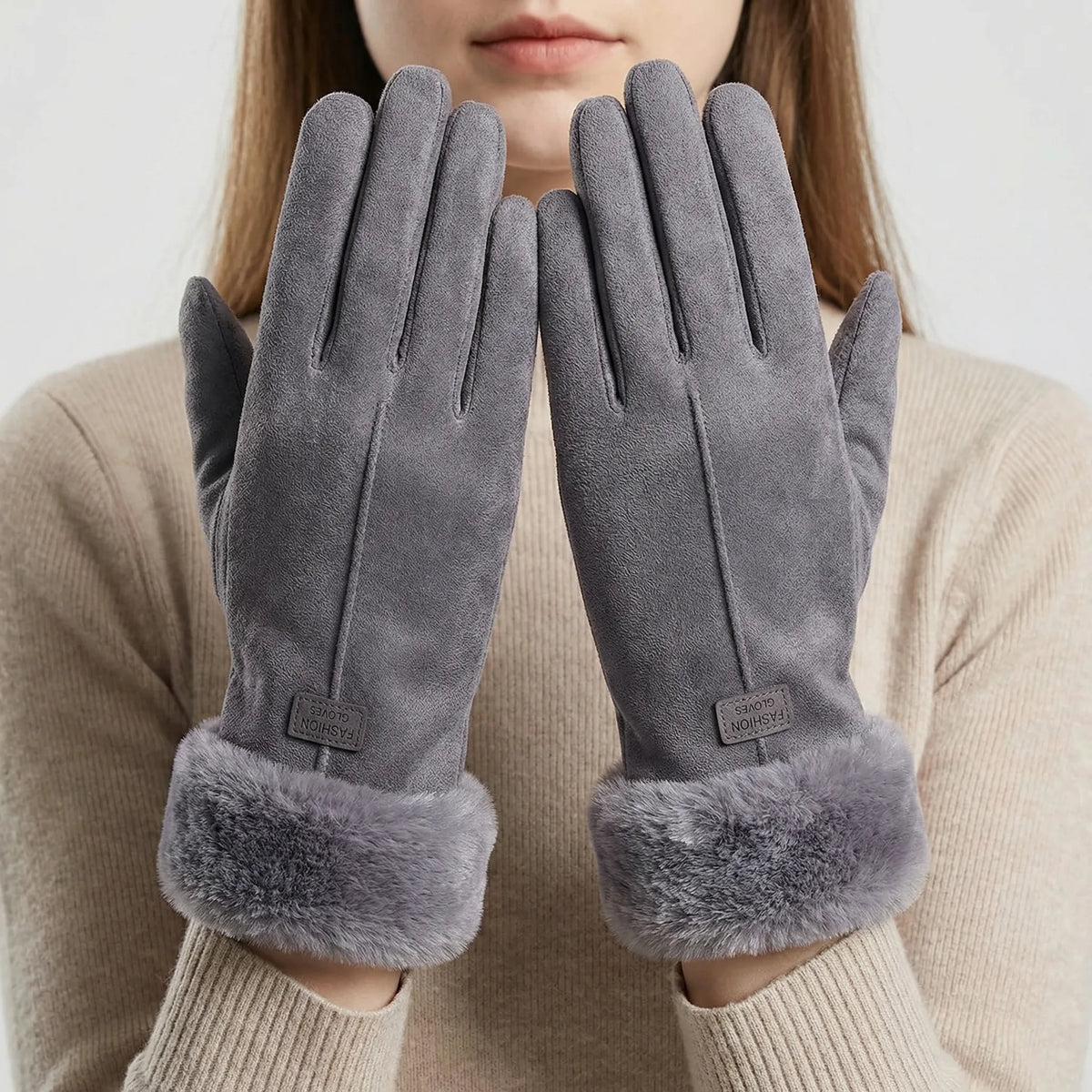 Touchscreen Winter Gloves with Plush Cuffs