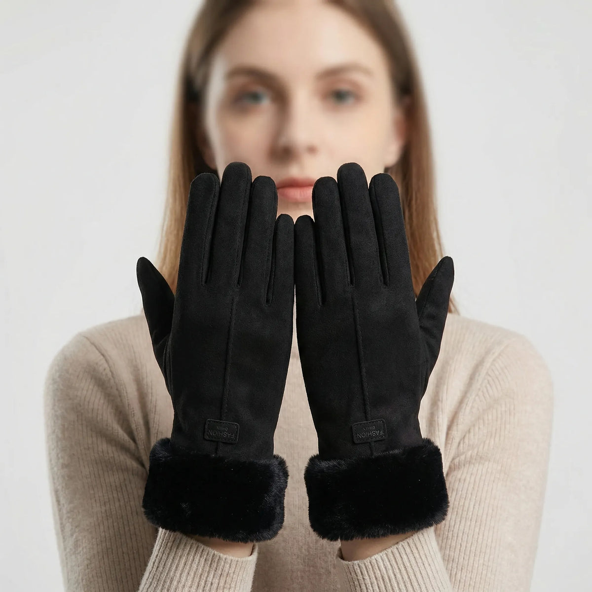 Touchscreen Winter Gloves with Plush Cuffs