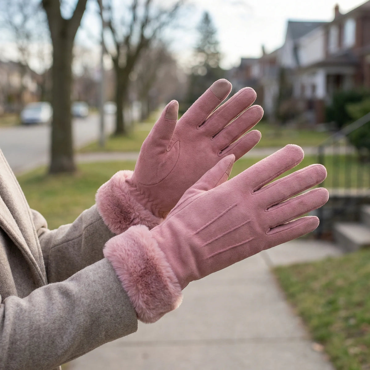 Touchscreen Winter Gloves with Plush Cuffs