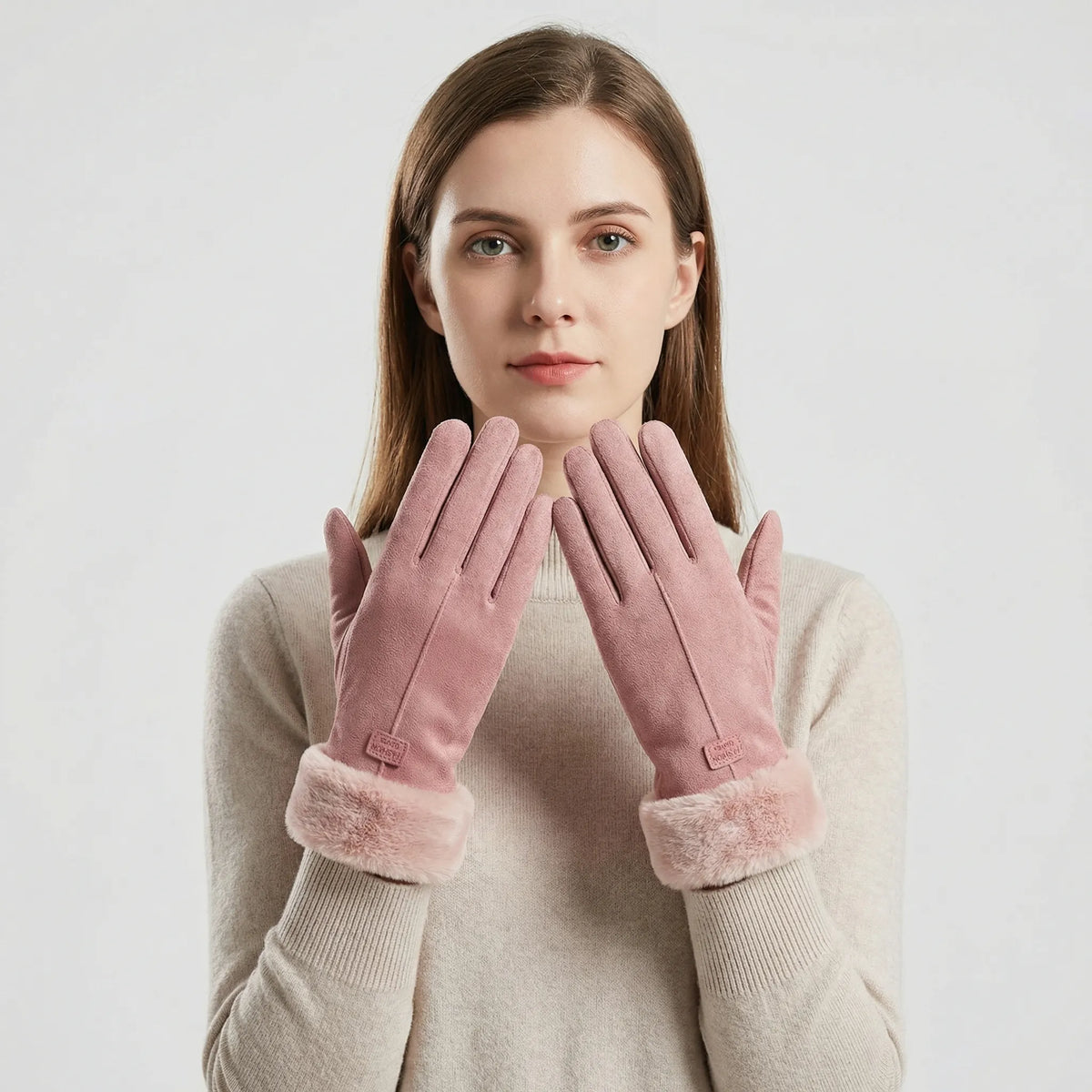 Touchscreen Winter Gloves with Plush Cuffs