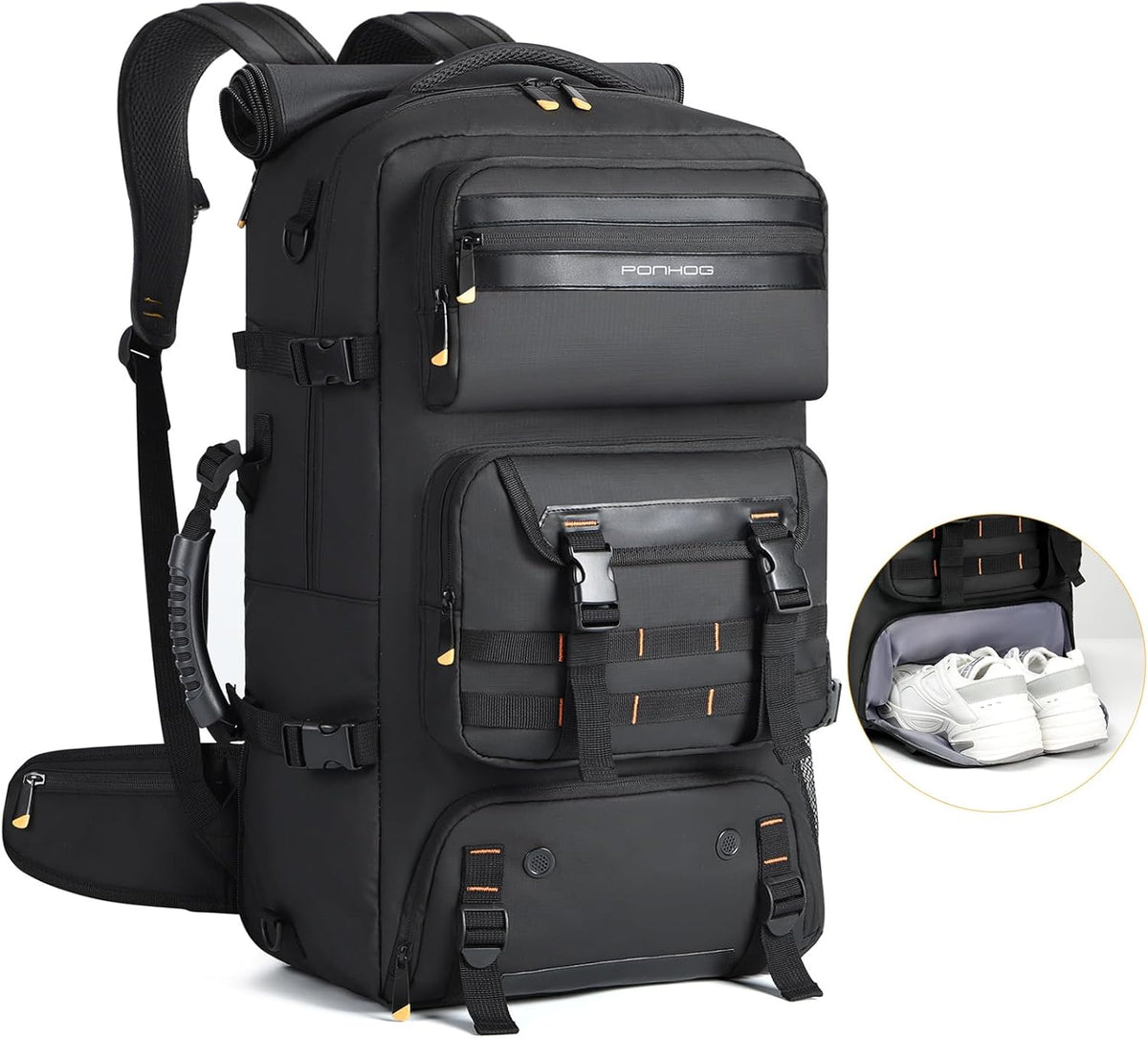 Travel Backpack - Carry-On Luggage with Shoe Compartment & USB Charging Port