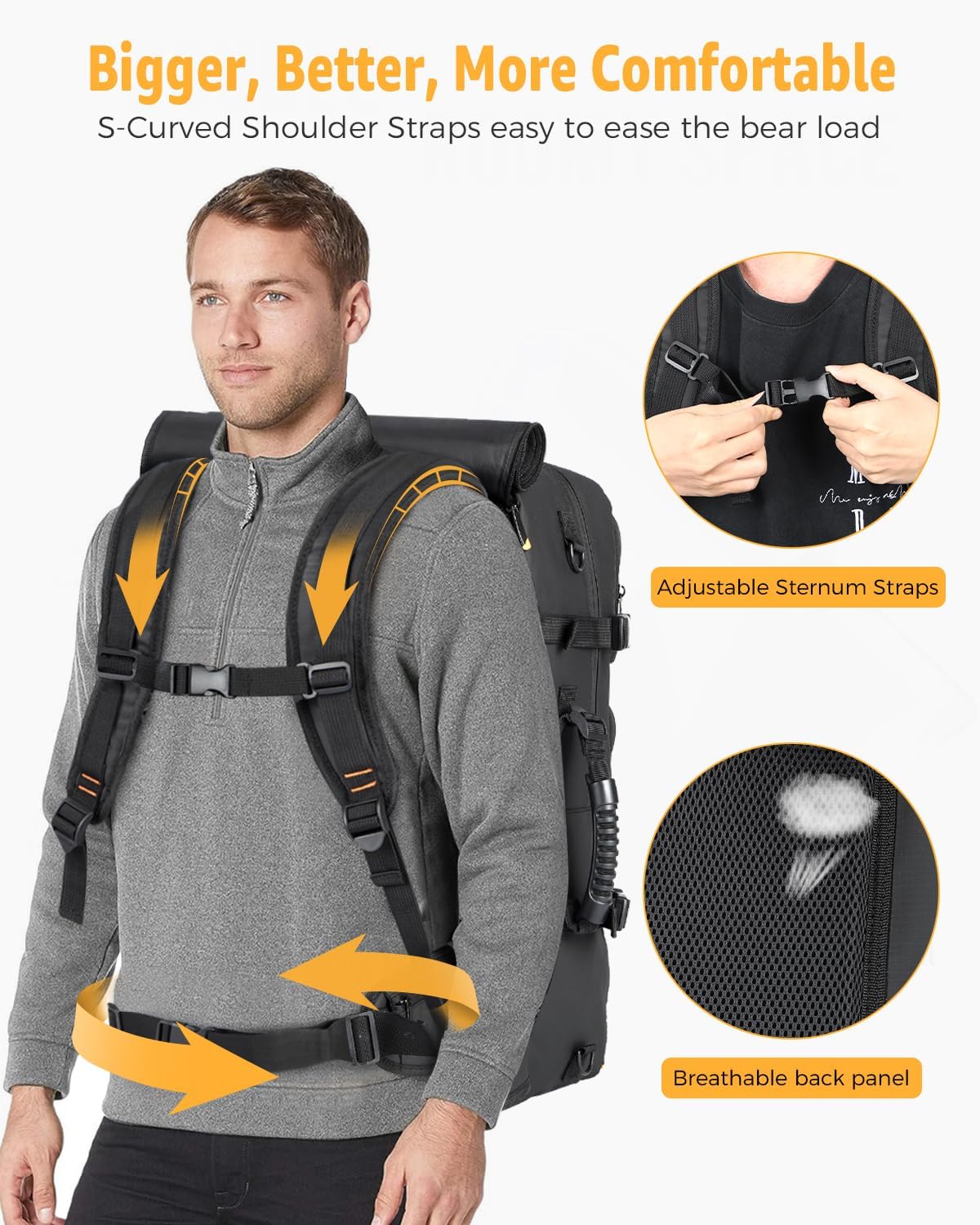 Travel Backpack - Carry-On Luggage with Shoe Compartment & USB Charging Port