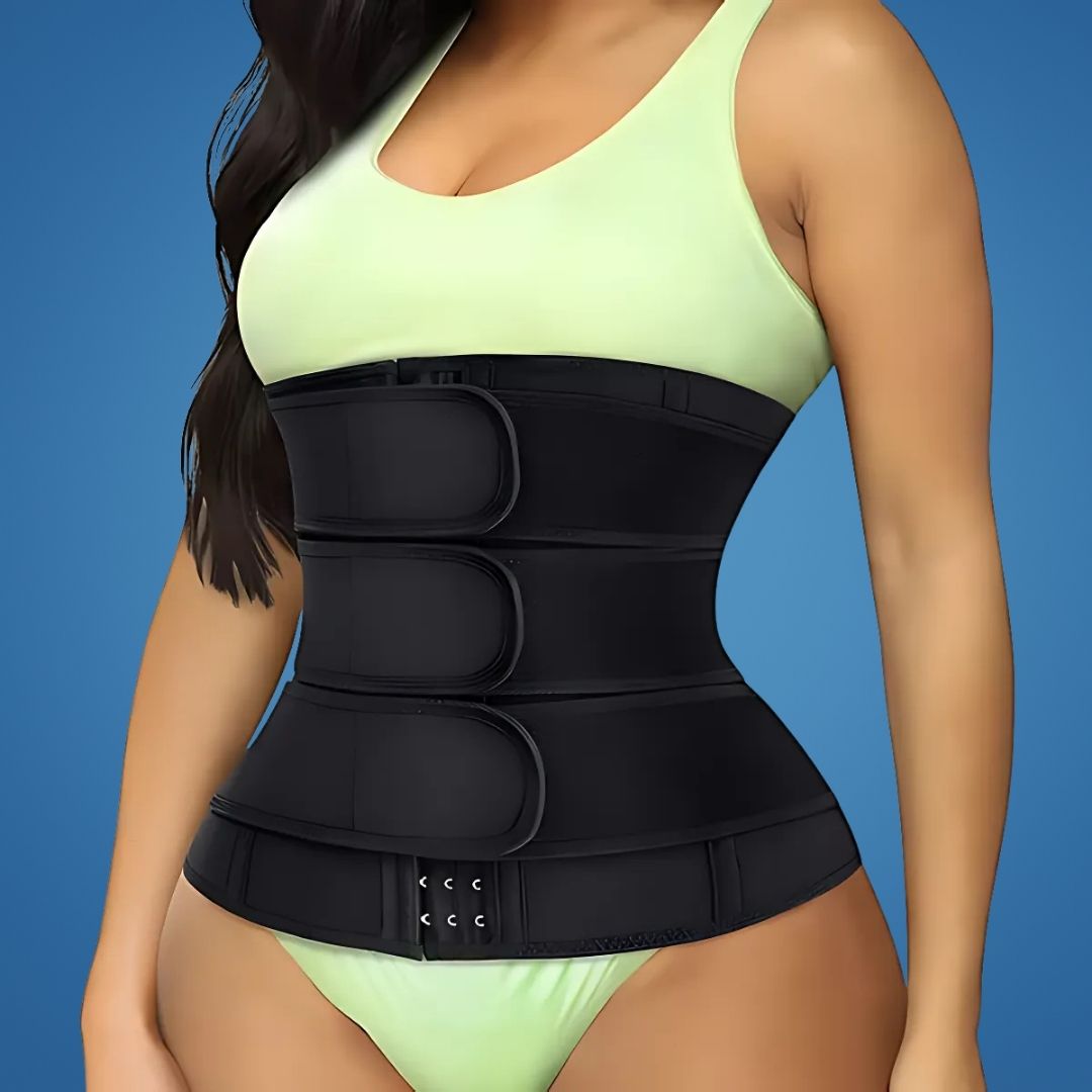 Triple Compression Waist Trimmer Belt in Breathable Neoprene for Post-Workout and Postpartum Use