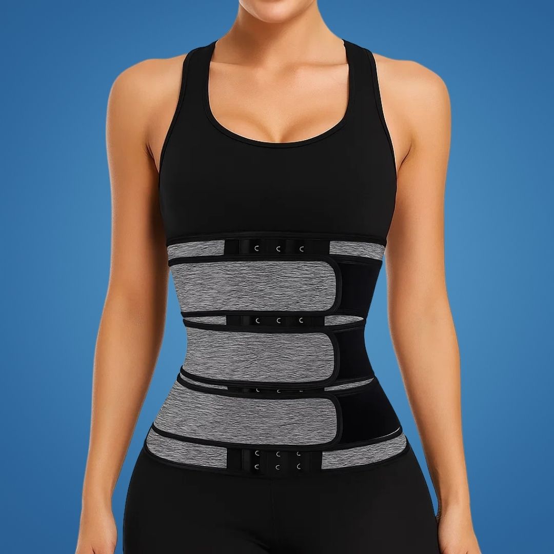 Triple Compression Waist Trimmer Belt in Breathable Neoprene for Post-Workout and Postpartum Use