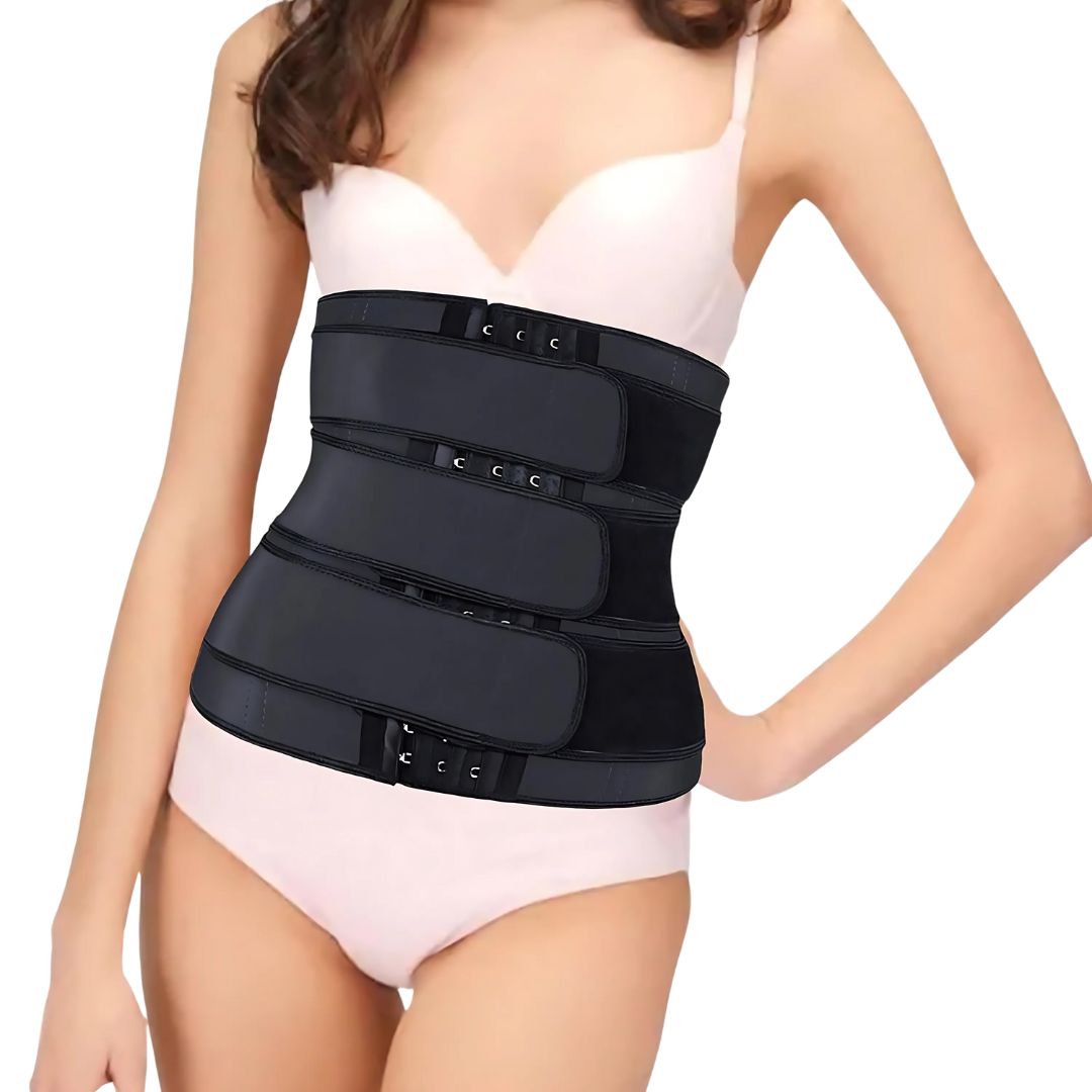 Triple Compression Waist Trimmer Belt in Breathable Neoprene for Post-Workout and Postpartum Use