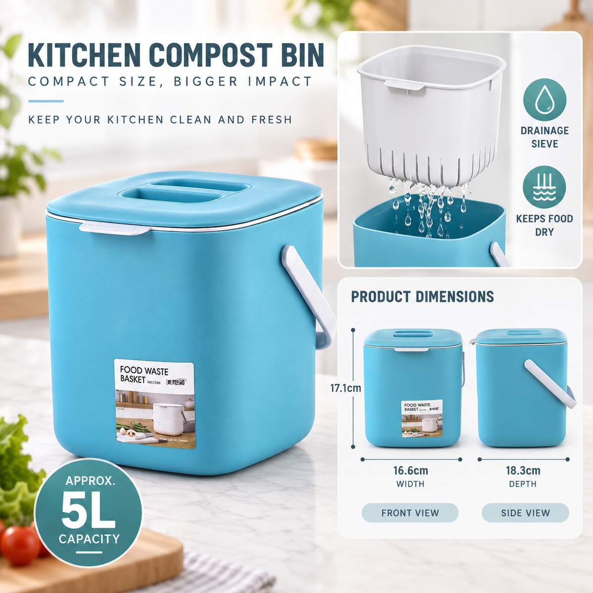 Two-Tier Countertop Waste Caddy