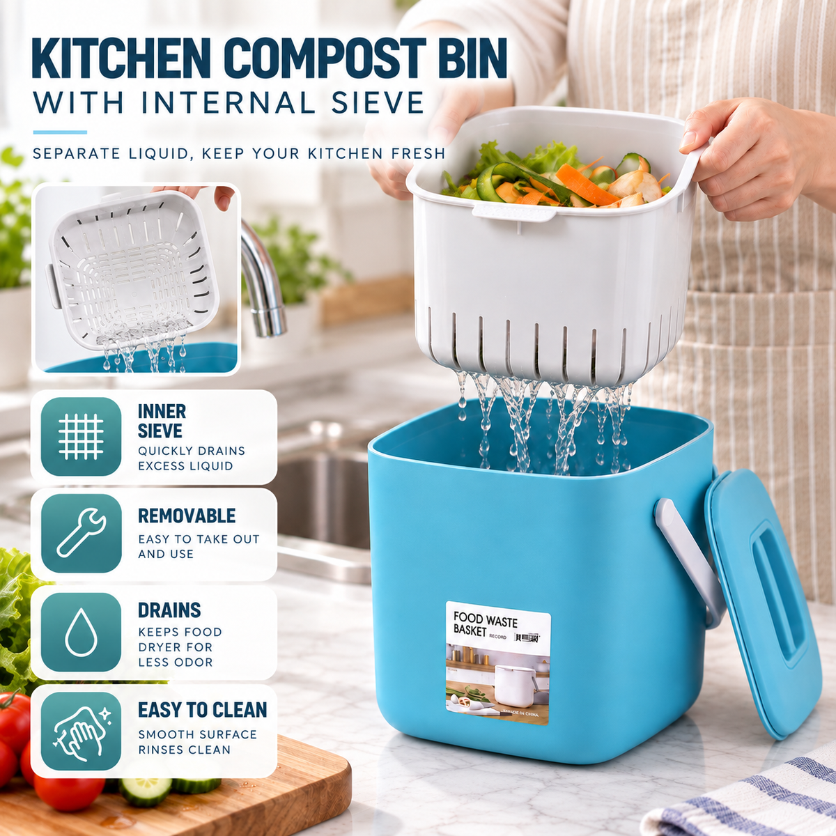 Two-Tier Countertop Waste Caddy