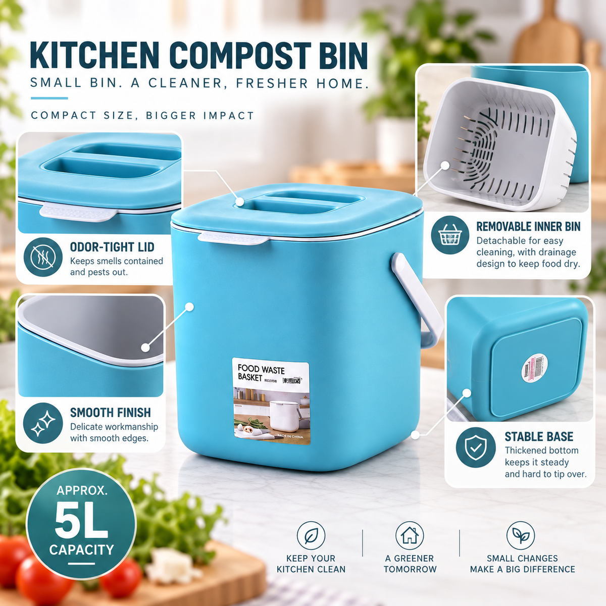 Two-Tier Countertop Waste Caddy