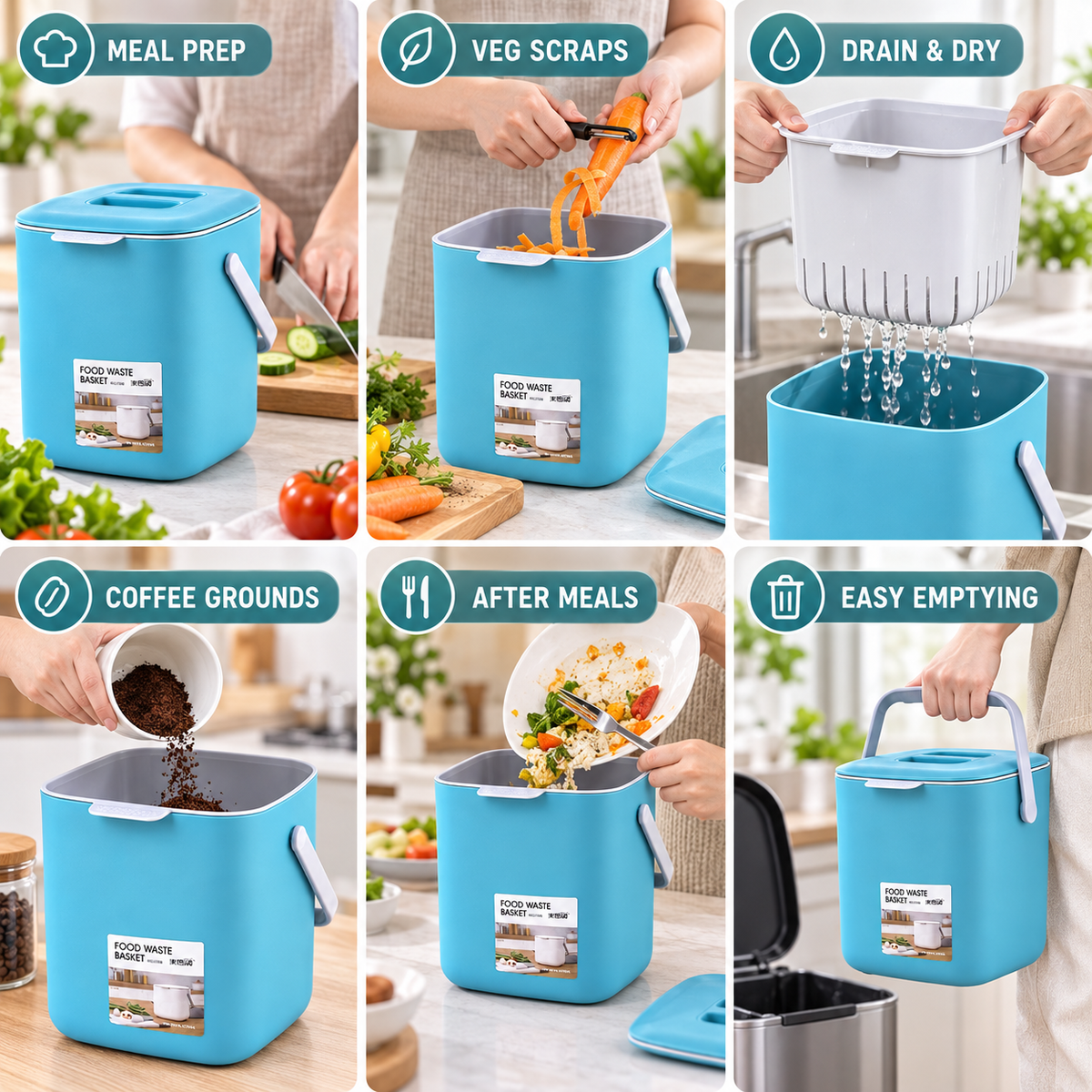Two-Tier Countertop Waste Caddy