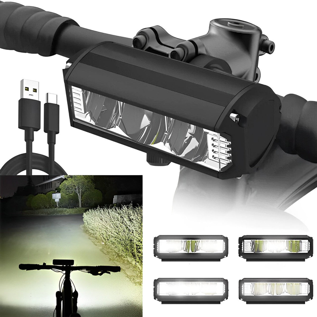 Ultra-Bright LED Bike Light - Waterproof Multi-Mode Cycling Light with Adjustable Brightness