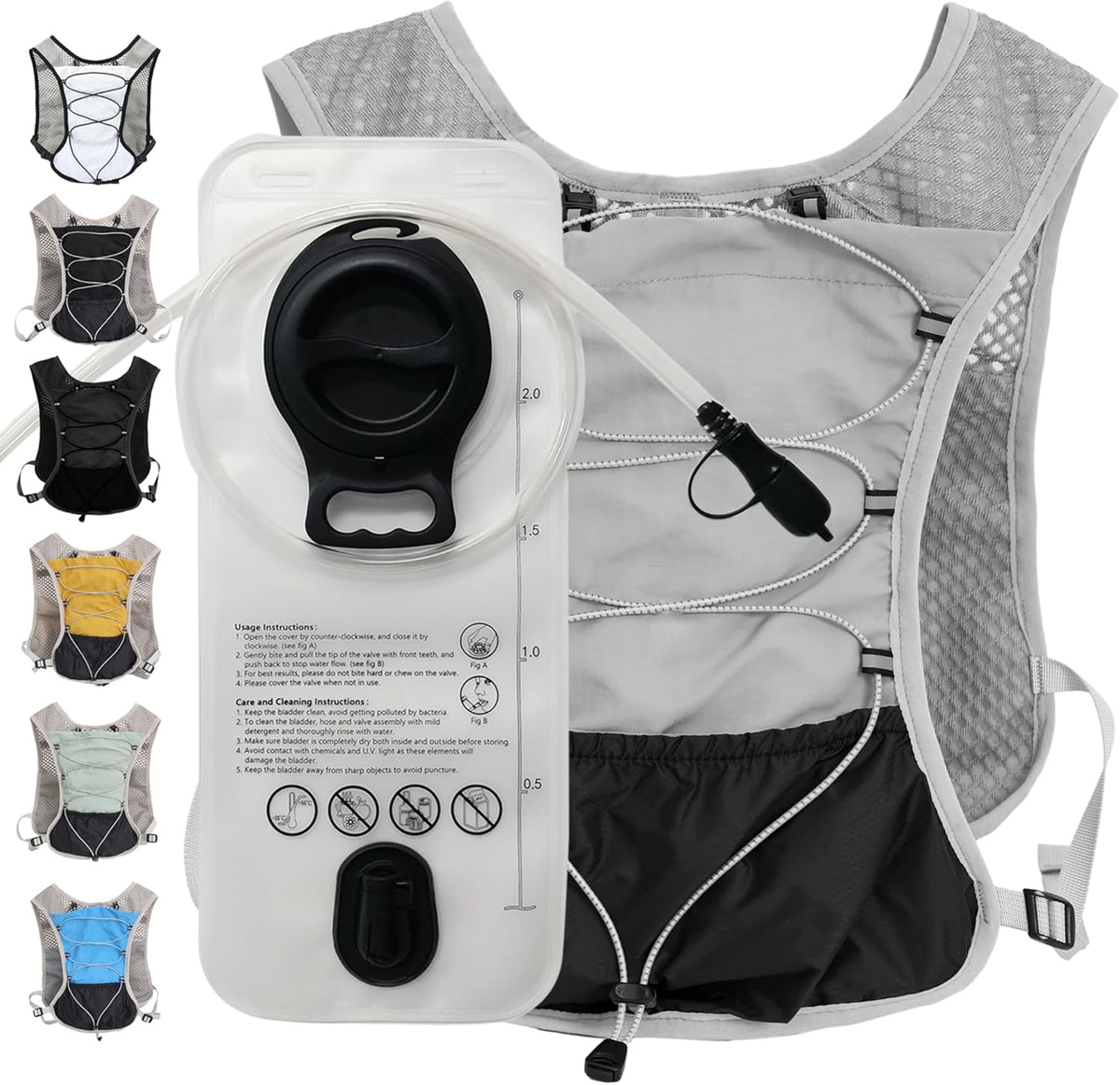 Ultra-Light Hydration Running Vest with 2L Water Bladder