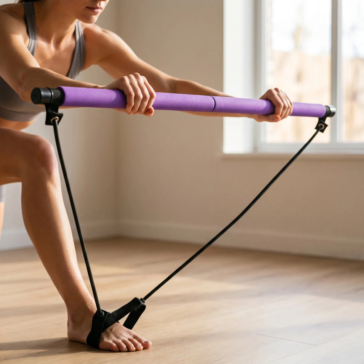 Unisex Adjustable Pilates Bar for Full-Body Workouts