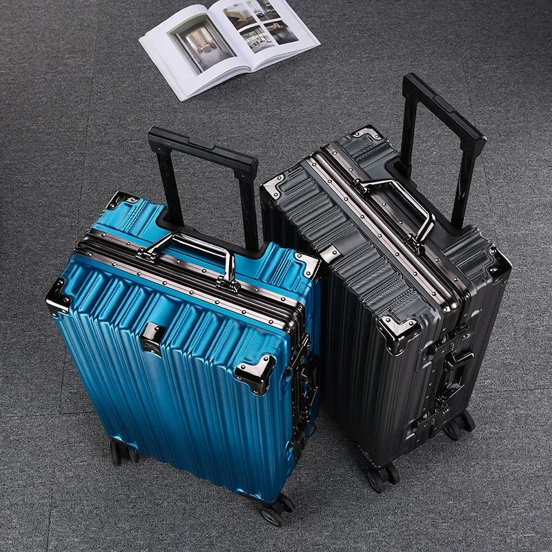 Unisex Aluminum Frame Hardshell Travel Suitcase - Secure & Durable