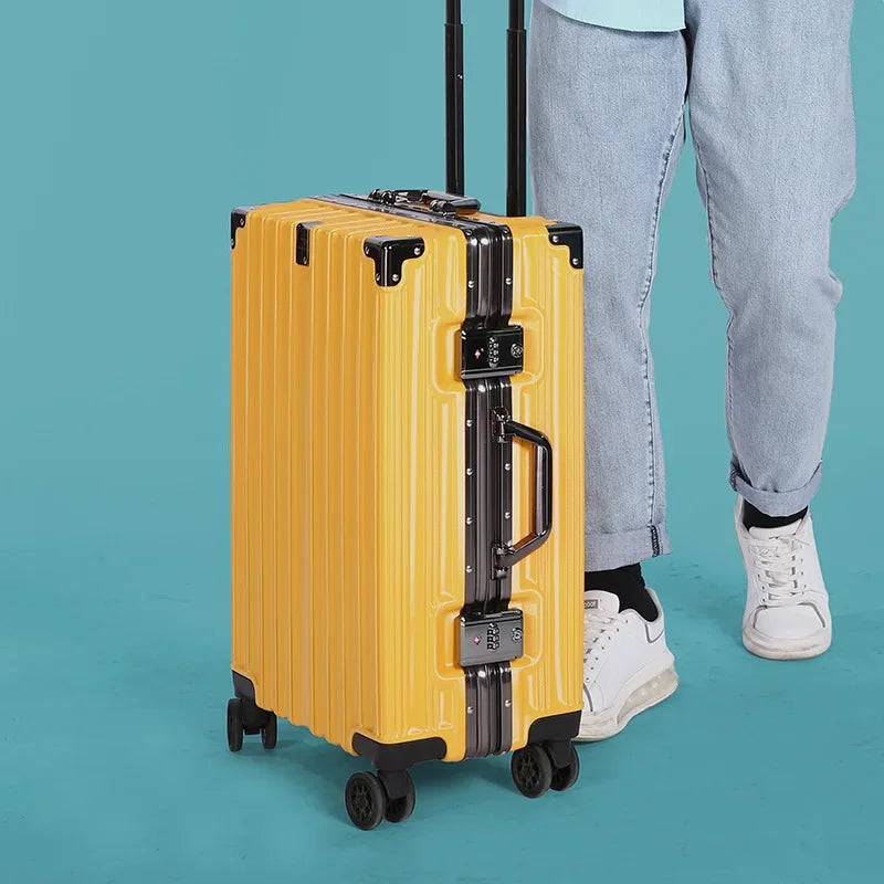 Unisex Aluminum Frame Hardshell Travel Suitcase - Secure & Durable