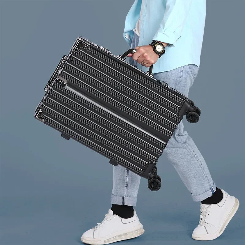 Unisex Aluminum Frame Hardshell Travel Suitcase - Secure & Durable