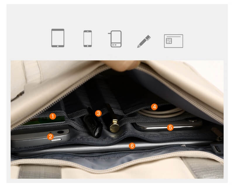 Unisex Anti-Theft Backpack with USB Charging Port and Hidden Zippers