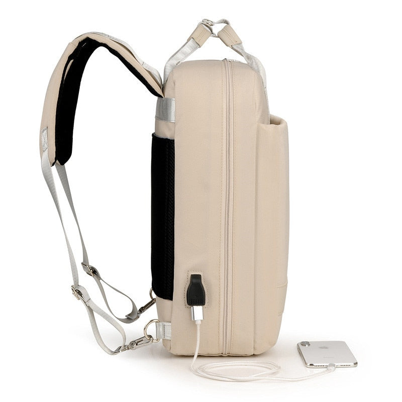 Unisex Anti-Theft Backpack with USB Charging Port and Hidden Zippers