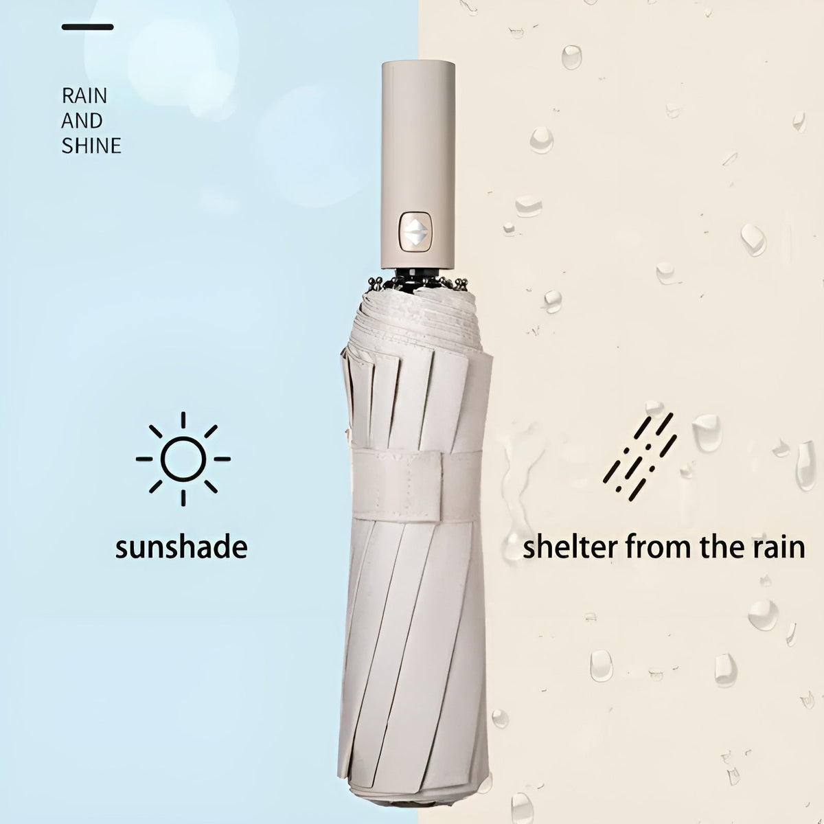 Unisex Compact Umbrella with UV Protection and Weather Resistance
