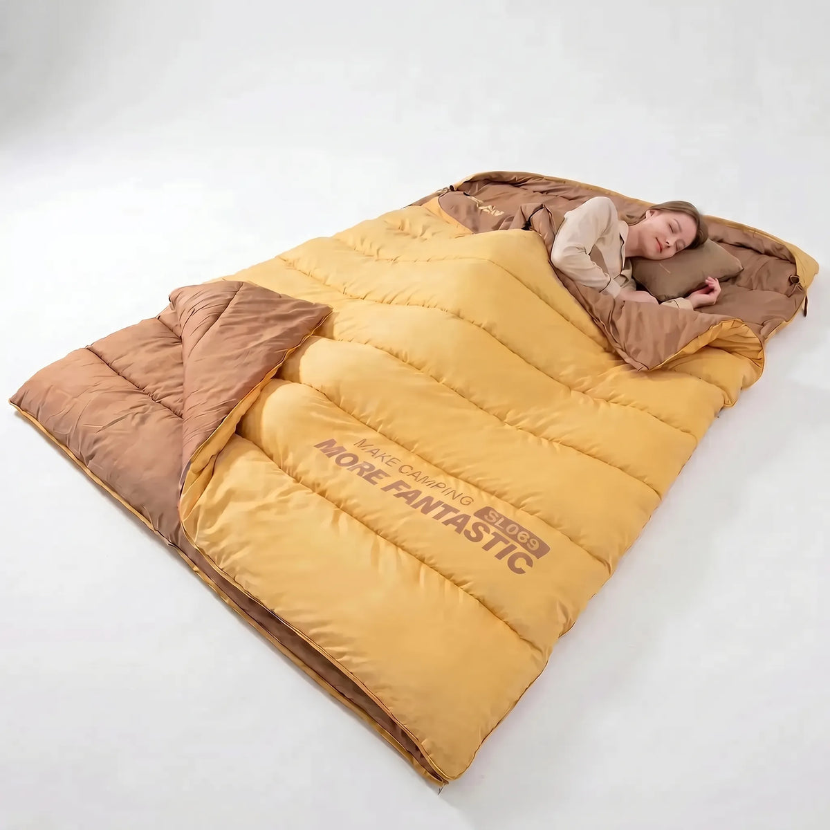 Unisex Double Sleeping Bag for Couples – 4-Season Camping