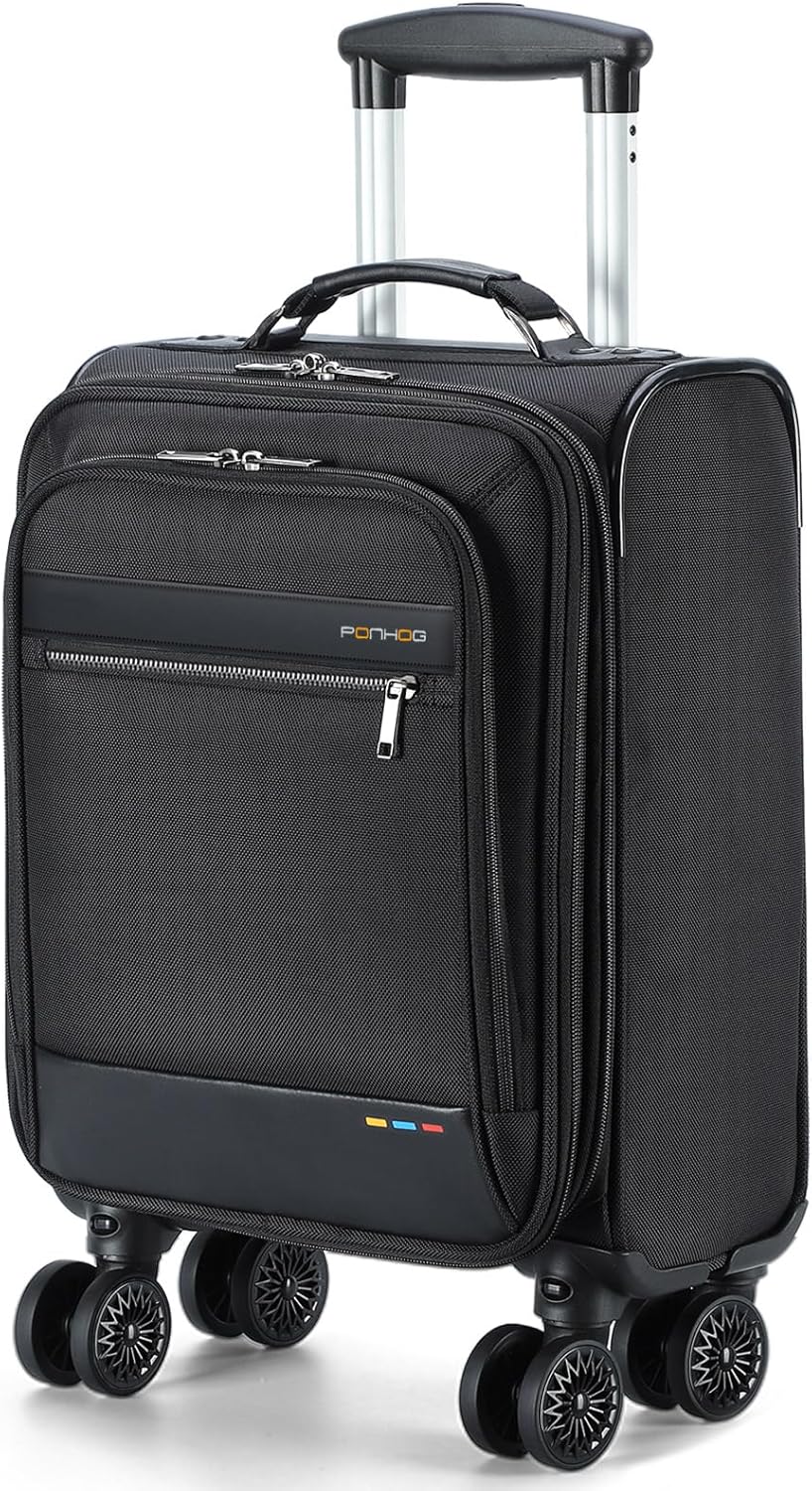 Unisex Expandable Carry-On Suitcase with Spinner Wheels
