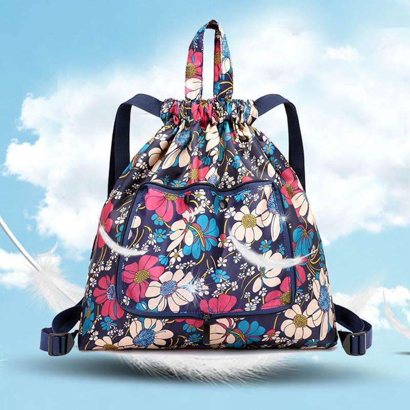 Unisex Foldable Drawstring Backpack with Waterproof Surface